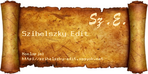 Szihelszky Edit névjegykártya